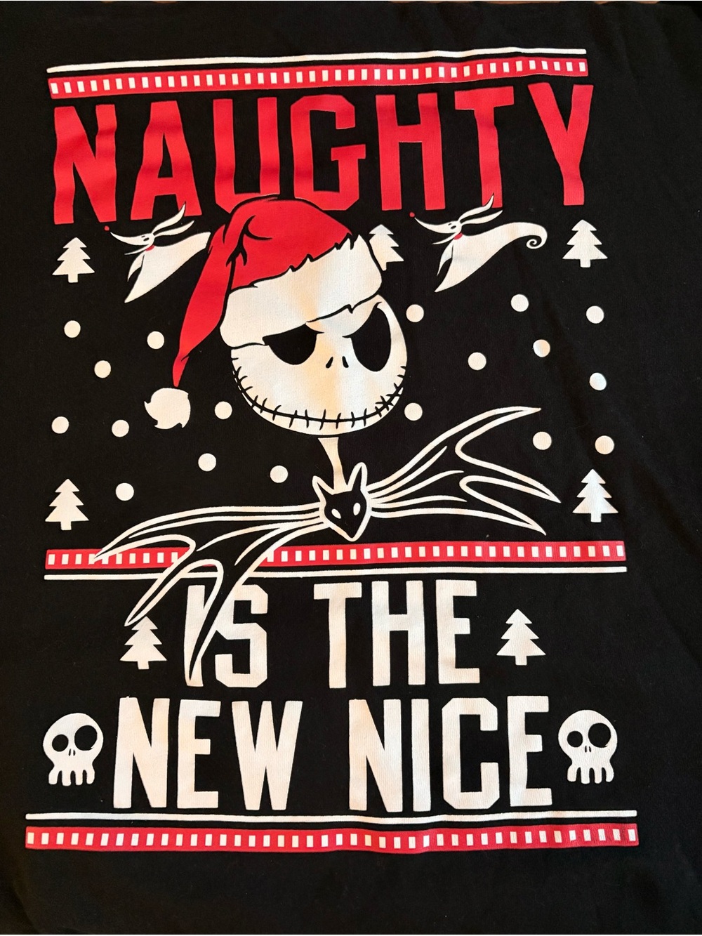 Disney Nightmare Before Christmas Sweatshirt 2XL Jack Skellington Naughty Nice